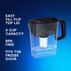 thumbnail image 2 of AQUAPHOR Jarra compacta con filtro de agua para 5 tazas - Negra con 1 filtro B15 - Cabe en la puerta del frigorífico - Reduce la cal y el cloro - Ideal para cinco tazas, 2 of 5