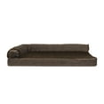 thumbnail image 6 of FurHaven Pet Products Plush & Velvet Deluxe Chaise Lounge Orthopedic Sofa-Style Pet Bed for Dogs & Cats - Sable Brown, Large, 6 of 12