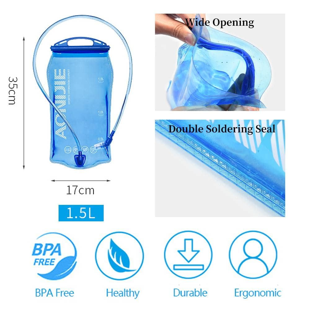 Sac à Dos D’hydratation MoKo Pour Course à Pied – Vessie 1,5L, Léger, Respirant, 9 Poches, Réglable, Pour Running, Randonnée, Vélo