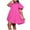 Hot Pink, variant on Beach Dresses for Women Knee-Length Black Plus Size Short Sleeve Solid Flutter Shirt Dresses Girl Dresses L