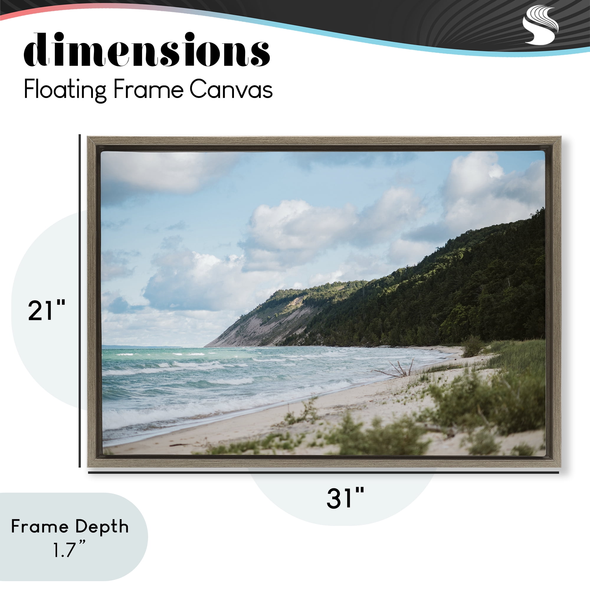 Stupell Industries Sleeping Bear Cliff Brown Framed Floater Canvas Wall Art, design by Amy Carroll