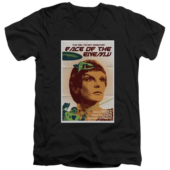 Star Trek - Tng Season 6 Episode 14 - Slim Fit V Neck Shirt - XX-Large