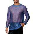 thumbnail image 4 of INSPIRE CHIC Glitter Mesh T Shirt for Men's See Through Long Sleeve Clubwear Party Sparkly T-shirt, 4 of 6