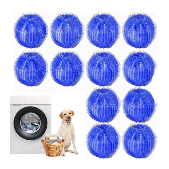 12 PCS - Pet Hair Remover for Laundry, Reusable Hair Remover Tool, Effectively Removes Pet Hair, Lint and Dander from Bedding and Clothing, Suitable for Washing Machines, Dryers