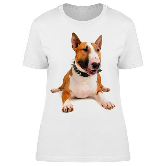 Cute Bull Terrier Laid Down T-Shirt Women -Image by Shutterstock, Female 3X-Large