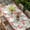 Peach Pink Green, variant on Red Flamingo Table Cloths for 3 Foot Rectangle Tables, Summer Tropical Plants Leaves Botanical Black Patio Waterproof Elastic Fitted Tablecloths, Washable Rectangular Table Cover for Camping
