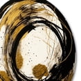 thumbnail image 3 of Designart "The Art Of Chaos Black and Gold IV" Abstract Painting Metal Round Wall Art, 3 of 5