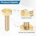 thumbnail image 4 of Uxcell 5-Pack Knurled Thumb Screws, M6x25mm Solid Brass Flat Head Knobs Bolts, 4 of 6