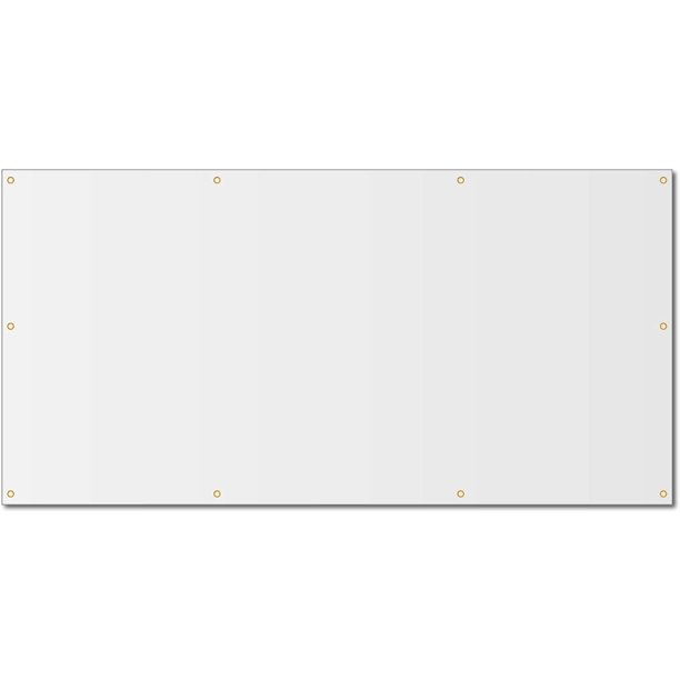 4'x10' Blank White Vinyl Banner Grommets 13oz