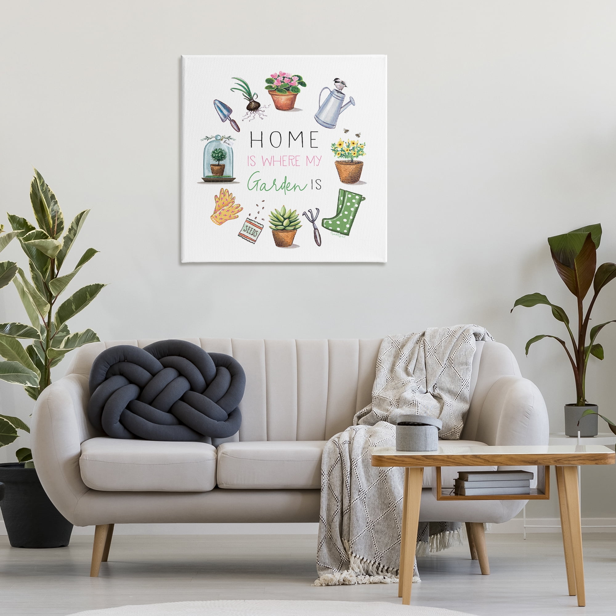 Stupell Industries Home Where Garden Is Plants & Flowers Painting Wrapped Canvas Art Print Wall Art, 30 x 30