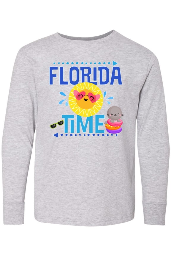Florida Time Summer Vacation Long Sleeve Youth T-Shirt