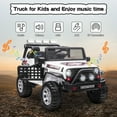 thumbnail image 4 of 12V Kids Ride on Jeep Car Electric 2 Seats Off-road Truck Vehicle with Remote Control LED MP3 White, 4 of 10