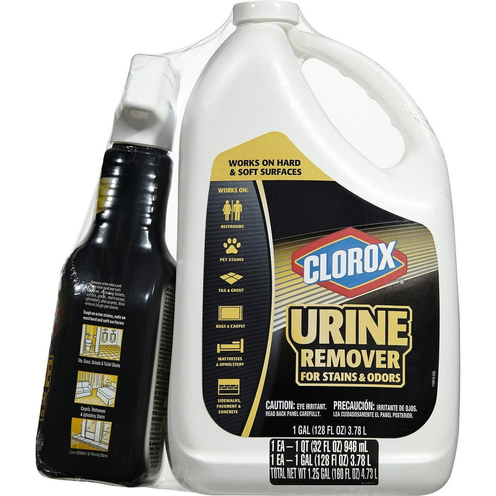 Clorox Urine Remover for Stains & Odors, 32 Fl Oz Spray Bottle + 1 Gal