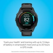 Garmin Forerunner 265® Running Smartwatch, Colorful AMOLED Display, Training Metrics and Recovery Insights, Black and Powder Gray