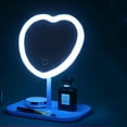 thumbnail image 3 of Heart Makeup Vanity Mirror with LED Lights,Touch Control Lights Brightness Adjustable Lighted Vanity Mirror USB Charging Ladies' Favorite Gift,Pink,no Light, 3 of 7