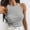 Grey, variant on Women's Crop Top Short Tops Solid Color Neck Round Vest Sleeveless Tank Top Women's Top for Fitness Sport Yoga Green