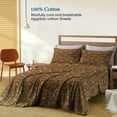 thumbnail image 2 of Mayran Linen 4-Piece 400 Thread Count Egyptian Cotton Bed Sheet Set, Queen, Leopard Print, 2 of 6