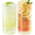 thumbnail image 1 of 2Pcs Drinking Glasses Vintage Ribbed Glass Cups Reusable Glass Drinking Tumblers Clear Drinking Glassware Cocktail Glasses Set Dishwasher Safe Whiskey Glasses for Whisky Tea Beer Coffee 1, 1 of 11