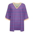 thumbnail image 3 of Blouses pour Femmes, Mode Décontractée Confortable Imprimé Col en V Manches Courtes Haut Blouse T-Shirt, 3 of 3