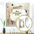 thumbnail image 3 of Designart "Pink Blue Mid Century curious Wonders I" Mid-century Square Mirror For Wall Decor - Large Pink Square Mirror Printed Wall Decor - Mid-Century Square Living Room Mirror, 3 of 5