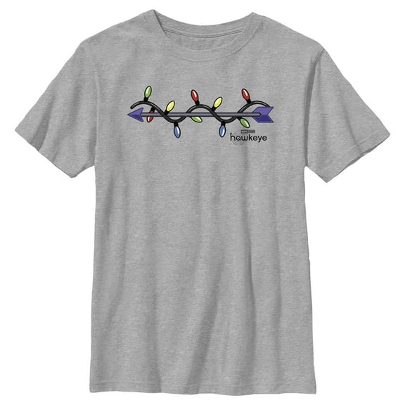 Boy's Marvel Hawkeye Holiday Arrow Graphic Tee Athletic Heather Medium