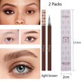 thumbnail image 3 of Lápiz de cejas marrón claro, 2 paquetes, resistente al agua, de larga duración, con punta de fieltro suave, fácil de dar forma, aspecto natural, pelos finos y delicados para las cejas, 3 of 4
