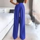 thumbnail image 2 of Pantalones Largos de Cintura Elástica Con Bolsillo de Botones Informales Sólidos de Verano A La Moda Para Mujer Odeerbi  ODB-6, 2 of 8