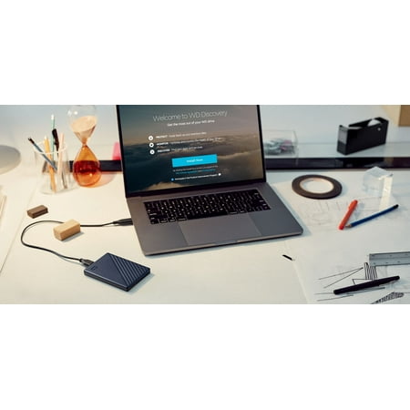 WD - My Passport for Mac 4TB External USB 3.0 Portable Hard Drive - Blue