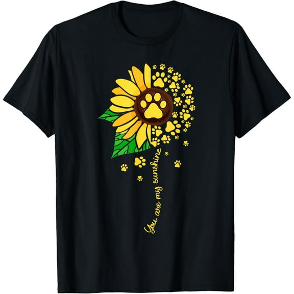 t-shirt Sunflower dog doglover pets paw apparel for women men T-Shirt.