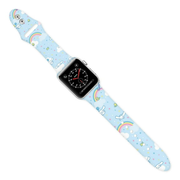 Sanrio Cinnamoroll Watch Band Compatible with Apple Watch Double Buckle Watch Band 38mm 40mm 42mm 44mm Adjustable Replaceable Soft Silicone Wristband for Iwatch Ultra Series