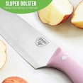 thumbnail image 4 of GreenLife High Carbon Stainless Steel 3 Piece Knife Set with Covers, Includes Chef Utility and Pairing, Comfort Grip Handles,Triple Rivet Cutlery, Soft Pink, 4 of 6