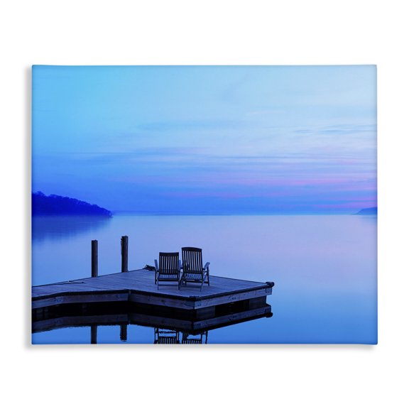 Stupell Industries Contemporary Lake Landscape Blue Photograph Canvas Art, 30 x 24, by James McLoughlin