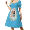 thumbnail image 3 of Vestido Coati de manga corta, vestido largo, vestidos de fiesta, 3 of 7