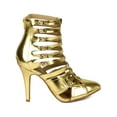 thumbnail image 2 of Paris-02 New Women Metallic PU Strappy Pointy Toe Stiletto Heel Ankle Bootie, 2 of 5