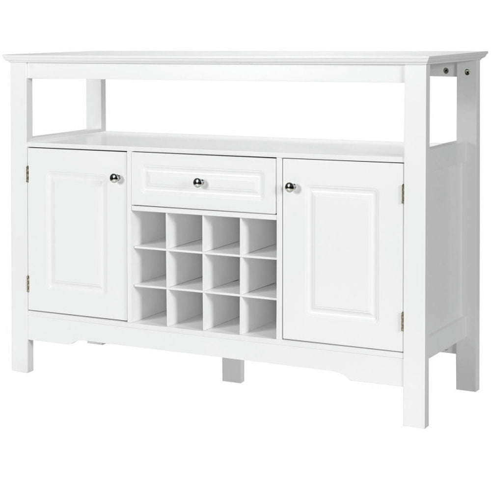 Finihen Kitchen Storage Cabinet, Buffet Sideboard, Elegant Classical Multifunctional Wooden Wine Cabinet Table, for Dining Room, Kitchen, Living Room, White Finihen Kitchen Storage Cabinet, Buffet Sideboard, Elegant Classical Multifunctional Wooden Wine Cabinet Table, for Dining Room, Kitchen, Living Room, White