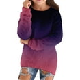 thumbnail image 2 of GiLiling Chandails pour Filles Automne Hiver, Chandail Confortable, Ample et Moelleux, Col Rond, Léger, Manches Longues (Violet Foncé, 7-8 Ans), 2 of 5