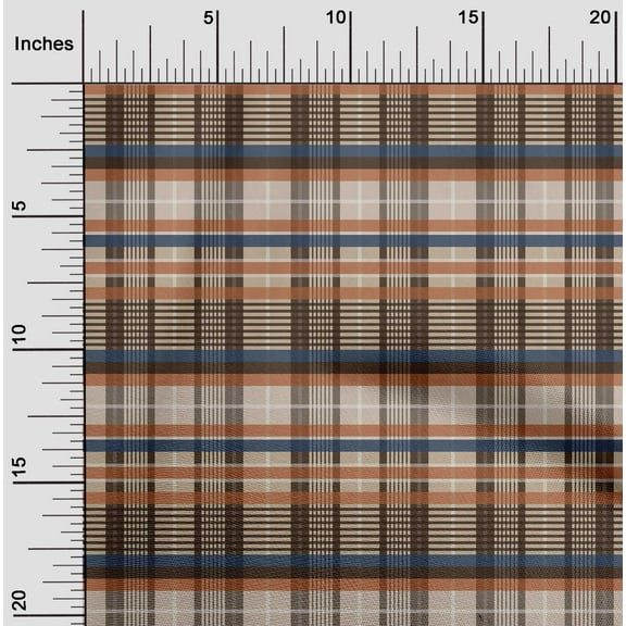 oneOone Cotton Poplin Twill Rust Brown Fabric Madras Check Dress Material Fabric Print Fabric By The Yard 56 Inches Wide