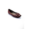 Pre-owned|Bottega Veneta Womens Buckle Toe Intrecciato Ballet Flats Dull Pink Leather 37.5