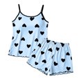 thumbnail image 4 of Wensltd Summer Fall Pajamas Set for Women Casual Sleepwear Print Tank Tops and Shorts Set Nightwear, 4 of 8