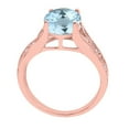 thumbnail image 2 of Mauli Jewels Rings for Women 2.46 Carat Oval Cut Aquamarine and Diamond Antique Ring 4-Prong 10K Rose Gold, 2 of 6