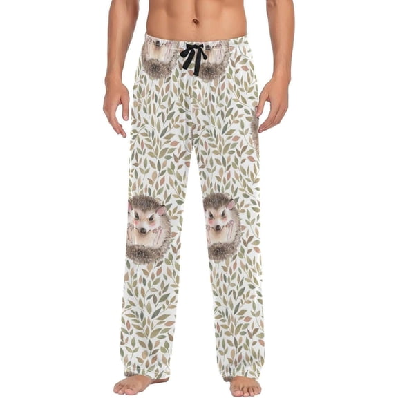 GZHJMY Hedgehog Pajama Pants for Men, Lounge Pants Lightweight Men Pajama Bottoms with Drawstring Pockets, Christmas New Year Birthday Gifts, Medium