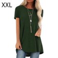 thumbnail image 3 of Qarigey Camisa de mujer con cuello y manga corta en color liso Prendas para la parte del cuerpo Verde XXL Qarigey AP001654-10, 3 of 4