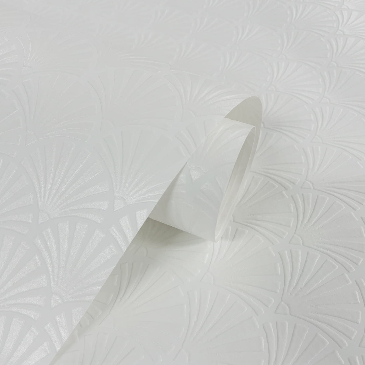 Seabrook Designs Erismann Deco Scallop Paintable Wallpaper - 20.9 in. W x 33 ft. L