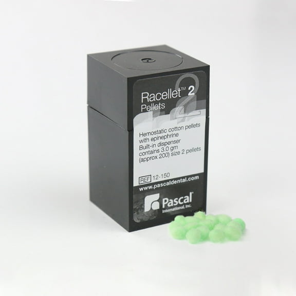 Pascal 12-150 Racellets Hemostatic Pellets #2 Cotton Green 200/Box