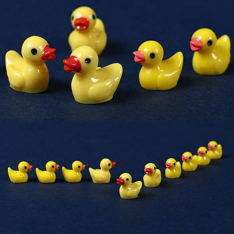 100/200 Pieces Mini Rubber Ducks Miniature Resin Ducks Yellow Tiny