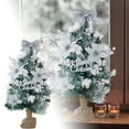 thumbnail image 2 of 19.7 Inch Artificial Christmas Tree with LED Lights, Pre-Decorated Mini Tabletop Xmas Tree with Ornaments, Bow, and Fake Snow, Holiday Decor for Home and Business, 2 of 7