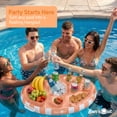 thumbnail image 4 of Sun's Out Floating Snack Bar – Orange Cabana Stripe Pool Float, Ages 14+, 4 of 5