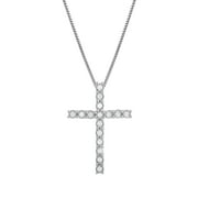 DiamondMuse 1/4 Carat Diamond Cross Necklaces for Women in Sterling Silver Jewelry