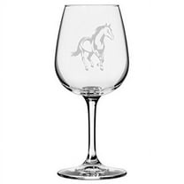 American Quarter Body Horse Themed Etched All Purpose 12.75oz Libbey Wine Glass