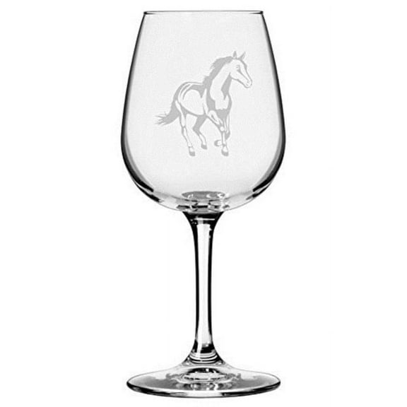 American Quarter Body Horse Themed Etched All Purpose 12.75oz Libbey Wine Glass